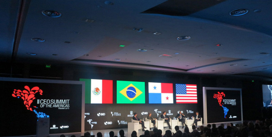 Indoor P4 LED display in a conference